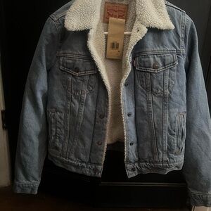 Levi's Light Blue Denim Jacket with Sherpa Collar